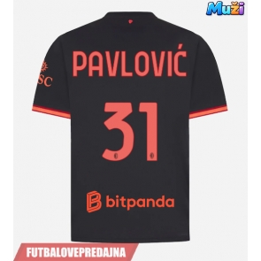 Lacne Muži Futbalové dres AC Milan Strahinja Pavlovic #31 2026-27 Krátky Rukáv - Tretina